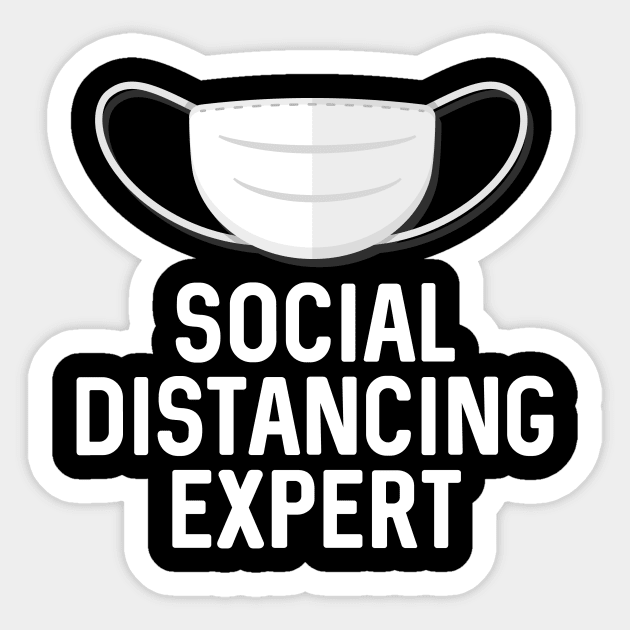 Funny Social Distancing Expert Antisocial Flu Virus Sticker by Your Funny Gifts